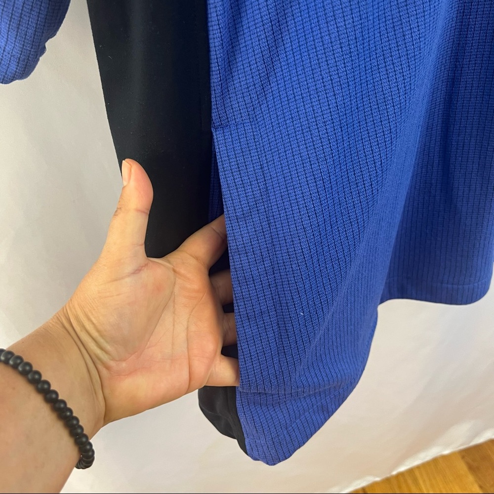 Greg Norman Golf Shirt Mock Neck Quarter 1/4 Zip Men's Blue Short Sleeve Pockets - Picture 3 of 6